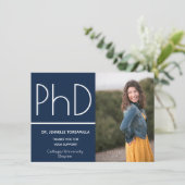 Foto-Ankündigung mit Doktortitel Blau Ankündigung (Stehend Vorderseite)