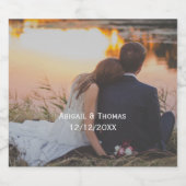 Foto Anpassen der Hochzeitstag-Engagement-Partei Schaumweinetikett (Einzelnes Label)