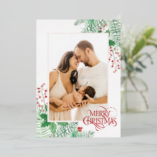 Foto anpassen Rot Frohe Weihnachten Folien Feiertagskarte