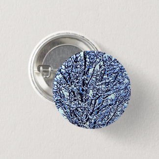 Foto-Anstecknadel mit schneebedeckten Winterbaumzw Button