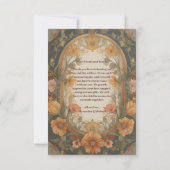 Foto Antique Floral Art Hochzeit im Jugendstil Dankeskarte (Rückseite)