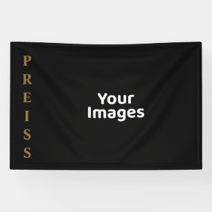 Foto-Anzeigeblatt für Schwarz/Gold-Familienname Banner