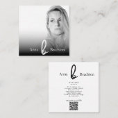 *~* Foto AP31 Beruflich QR Einfache Minimal Quadratische Visitenkarte (Vorne/Hinten)