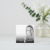 *~* Foto AP31 Beruflich QR Einfache Minimal Quadratische Visitenkarte (Stehend Vorderseite)