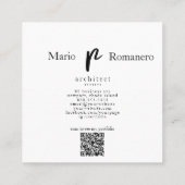 *~* Foto AP31 QR Beruflich Einfache Minimal Quadratische Visitenkarte (Rückseite)