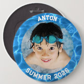 Foto Aqua Blue Schwimmbad Rahmen Button (Vorne & Hinten)