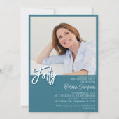 Foto Aquamarin 40. Geburtstag Einladung (Vorderseite)