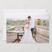 Foto Aquamarin Blue Agate Silver Script Hochzeit Dankeskarte (Rückseite)