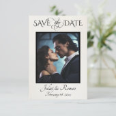 Foto & Aquarell Berge - Elfenbein Save The Date (Stehend Vorderseite)