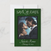 Foto & Aquarell Berge - Smaragdgrün Save The Date (Vorderseite)
