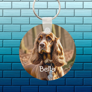 Foto & Aquarell Cocker Spaniel personalisieren Schlüsselanhänger