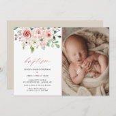 Foto Aquarell Taufe Einladung (Vorne/Hinten)