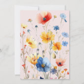 FOTO Aquarell Wildblumen Sweet 16 Blush Einladung (Rückseite)