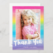 Foto Aquarellenbogen Danke Karte (Vorne/Hinten)