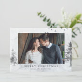 Foto Aquareller Winterpine Feiertagskarte (Stehend Vorderseite)