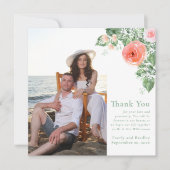 Foto Aquarellfarbe Rosa Blüte Dankeschön Karte (Vorderseite)