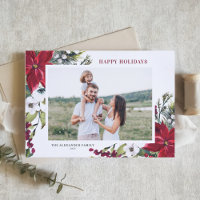Foto "Aquarellrote Poinsettias" und "Blätter"