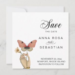 *~* Foto AR6 2  Elegante Vintage Save-the-Date-Kar Einladung