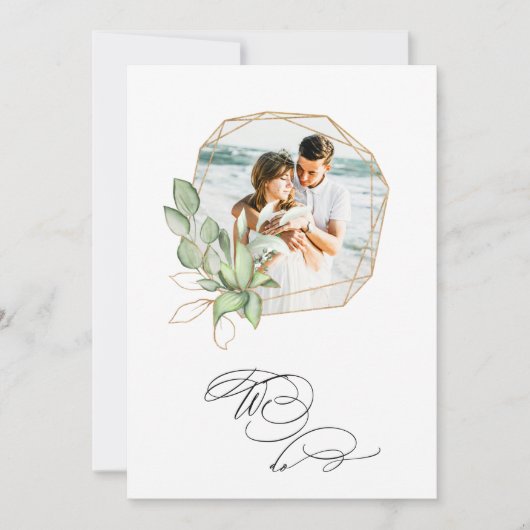 *~* FOTO AR6 UAWG + QR Geomtric Hochzeit Einladung (Vorderseite)