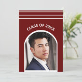 Foto Arch Abschluss mit traditionellem Streifen Einladung (Stehend Vorderseite)