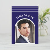 Foto Arch Abschluss mit traditionellem Streifen Einladung (Stehend Vorderseite)