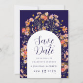 Foto Arch Boho Fall Rustikale Wildblume Hochzeit Save The Date (Vorderseite)