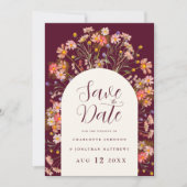 Foto Arch Boho Fall Rustikale Wildblume Hochzeit Save The Date (Vorderseite)