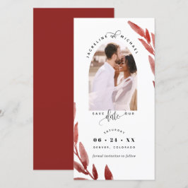 Foto Arch Burgundy Wedding Save the Date Lesezeich
