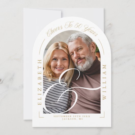 Foto Arch Calligraphie 50. Hochzeitstag Einladung (Vorderseite)