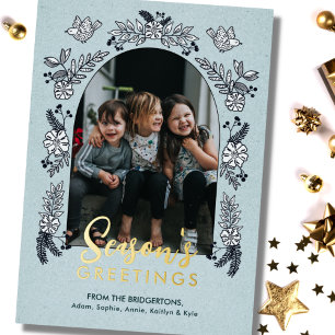 Foto Arch der Grüße Blume der Jahreszeit Folien Feiertagskarte