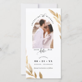 Foto Arch, Gold Wedding Save the Date Lesezeichen