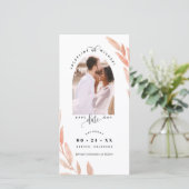 Foto Arch, Peach Wedding Save the Date Lesezeichen (Stehend Vorderseite)