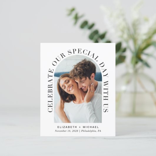 Foto Arch QR Code Einladung Hochzeitsfeiern (Stehend Vorderseite)