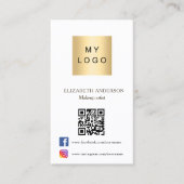 Foto arch Qr kodieren Social Media Markenfarbe Visitenkarte (Vorderseite)