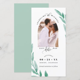 Foto Arch, Sage Wedding Save the Date Lesezeichen