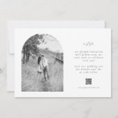 Foto Arch Simple Typografy QR CodeSpeichern Sie da Save The Date (Rückseite)