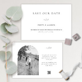 Foto Arch Simple Typografy QR CodeSpeichern Sie da Save The Date