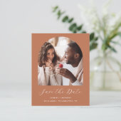 Foto Arktis Skript Terracotta Save the Date (Stehend Vorderseite)