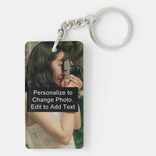 Foto Art Name Monogram Quote Acryl Rec Schlüsselanhänger (Rückseite)