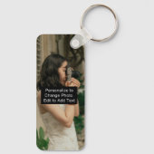 Foto Art Name Monogram Zitat Aluminium Rec Schlüsselanhänger (Rückseite)