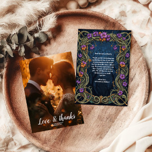 Foto Art Nouveau Gothic Halloween Hochzeit Dankeskarte