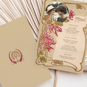 Foto Art Nouveau Wedding Dinner Menu Einladung