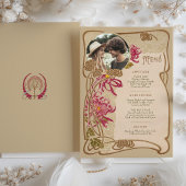 Foto Art Nouveau Wedding Dinner Menu Einladung