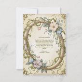 Foto Art Nouveau Wildblume Wedding Dankeskarte (Rückseite)