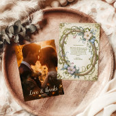 Foto Art Nouveau Wildblume Wedding Dankeskarte