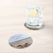 Foto atlantischer Ozeanwellen glückliche Ruhestand Runder Pappuntersetzer (Vor Ort)