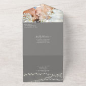 Foto auf Back Blue Peony Wreath Simple Modern All In One Einladung (Außenbereich)