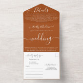 Foto auf Back Simple Modern Adobe Clay Wedding All In One Einladung (Innen Boden)