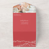 Foto auf Back Simple Modern Luscious Red Wedding All In One Einladung (Außenbereich)