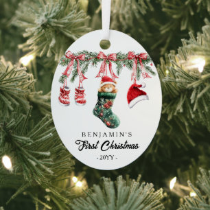Foto auf der Rückseite 1. Weihnachtsbaby Ornament Aus Metall